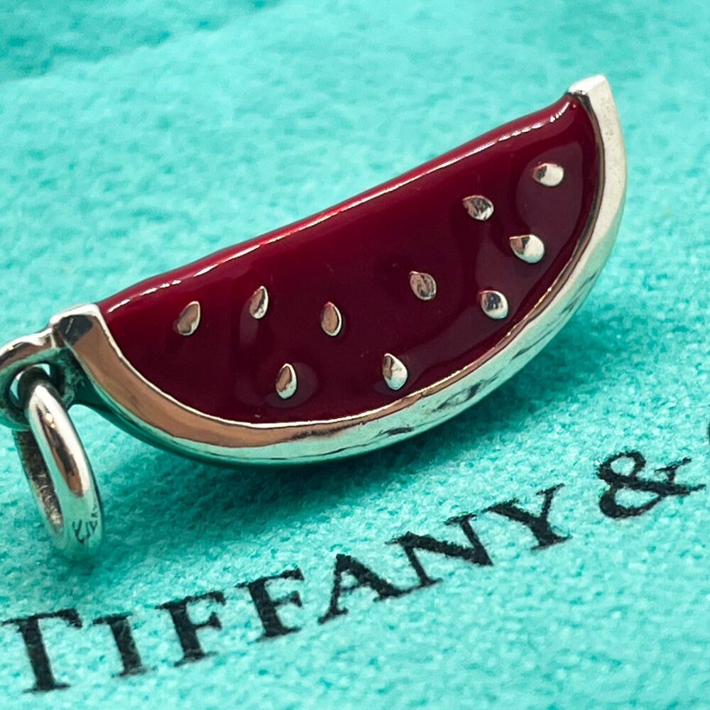 Tiffany & Co. Paloma Picasso Watermelon Charm – .925 Silver, Vintage Enamel - Picture 6 of 14